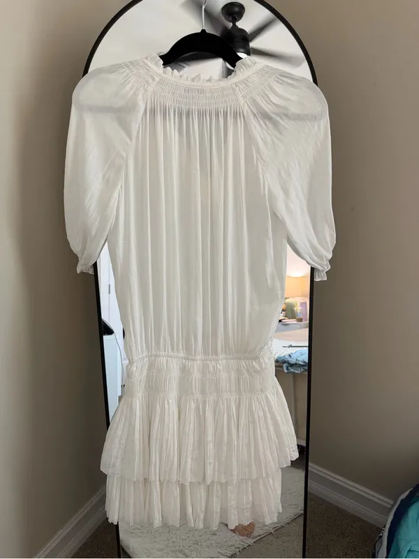 Current Air White Ruffled Smock Mini Dress - Image 5