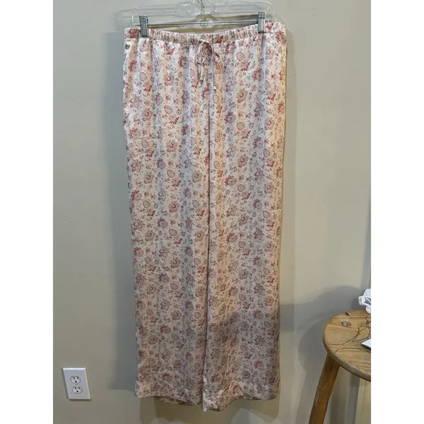Aritzia Wilfred Toccata Satin Pant Floral Size‎ Medium Drawstring Pull On - Image 6