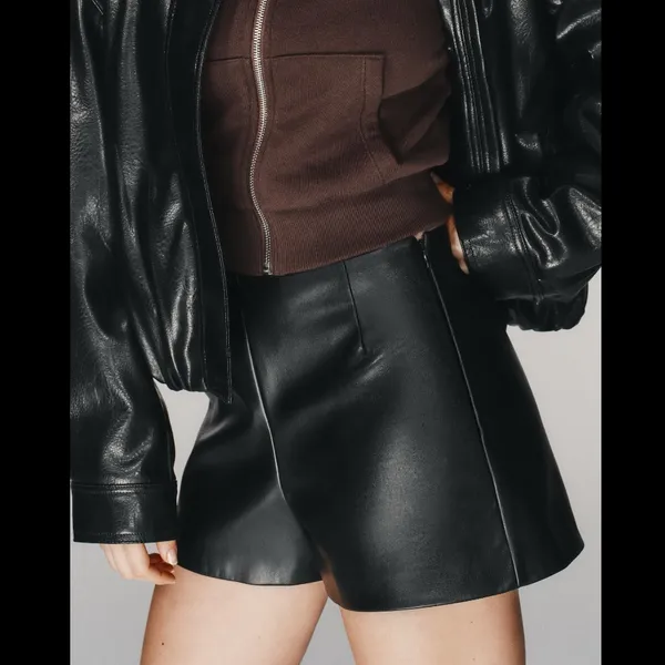 NWT Zara Faux Leather High-Waisted Shorts - Image 2
