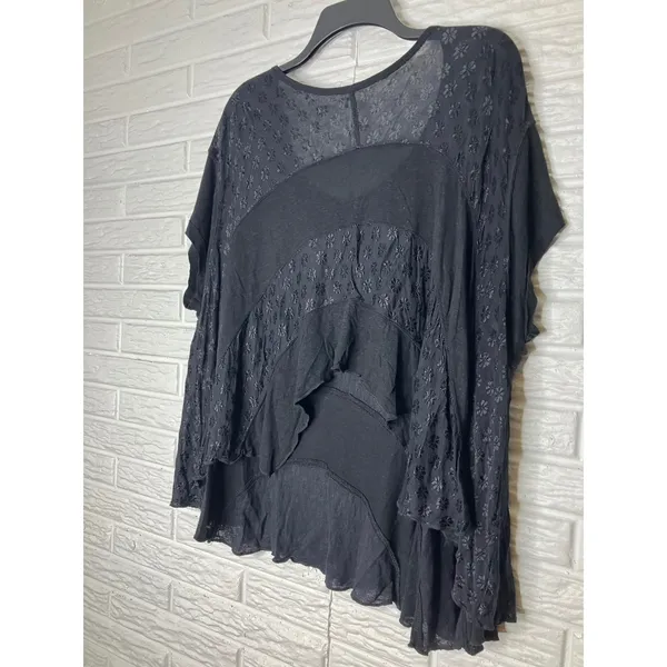 Free People anything & everything black‎ asymmetrical top women's size medium - Image 8