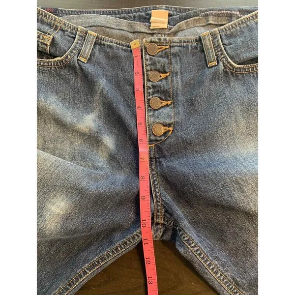 Abercrombie & Fitch Button Fly Jeans Women's 33x31 Blue Denim Wide Leg‎ USA VTG - Image 13