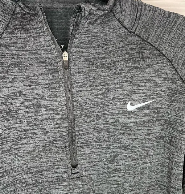 Women Nike Gray Quarter-Zip Pullover - Image 2
