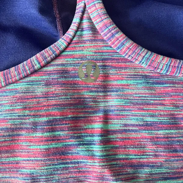 Lululemon Power Y Bold Blue Space Dye Cut Tank Top Size Small - Image 4