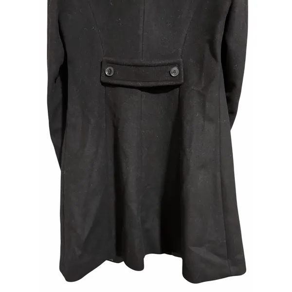 Lauren Ralph Lauren‎ Faux-Fur-Collar Wool Blend Coat Black Women's Size 4 - Image 6