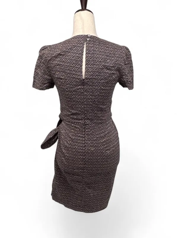 Emily and fin 100% cotton Navy and tan abstract dot print mini dress size XS - Image 3