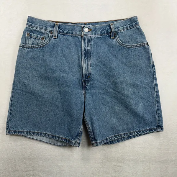 Vintage 90s Levi's 34 14 Shorts 550 Relaxed Fit High Rise Medium Wash Denim Boho - Image 2