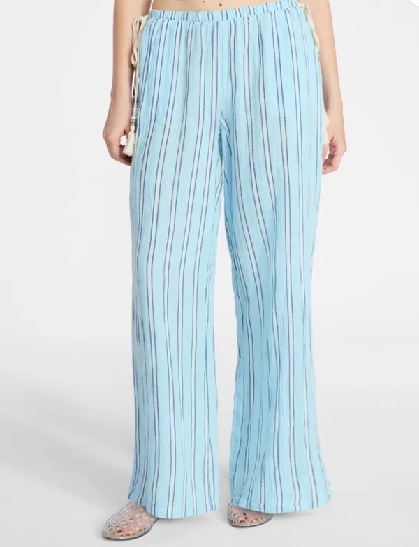 No Boundaries Cotton gauze side tie beach pants - Image 2