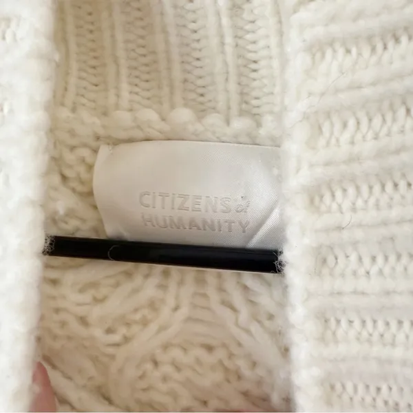 Citizens of Humanity Zola Aran Cable-Knit Chunky Turtleneck Sweater Sz XS/S - Image 4