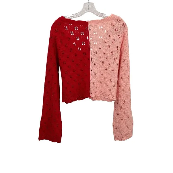 NWT SINCERELY JULES Soft GirlCozy Feminine Red Pink Crochet Size Medium - Image 4