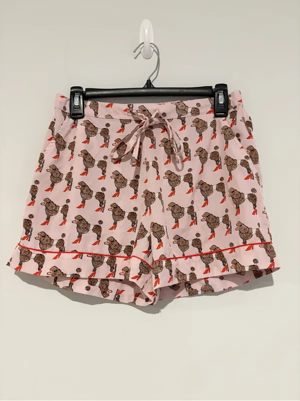 Bouffants & Broken Hearts Anthro Poodle heels‎ Pajama Shorts pink Size SMALL - Image 2