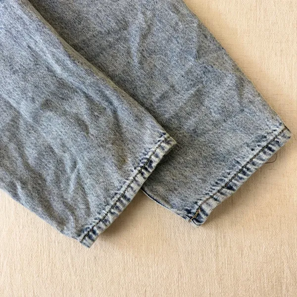 Zara Womens Size 4 Acid Wash Paperbag Waist Mom Jeans Light Blue‎ Denim - Image 11