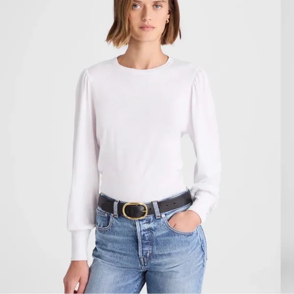 Madewell Long Sleeve Slub Tee with Smocked Cuff - Image 2