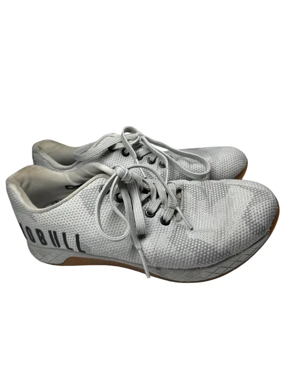 NOBULL white gray Frog-Print Trainer Interior W 8.5 M 7 workout weightlifting - Image 2