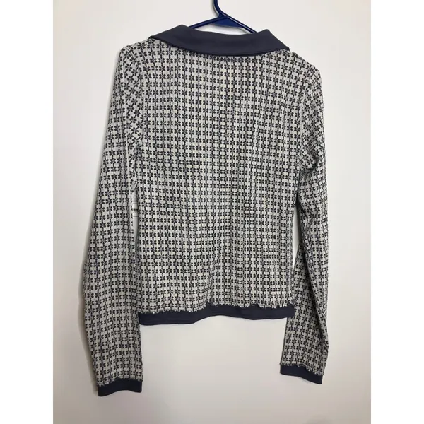 Free People Polo Top Women Size M Neutral Combo NWT Floral Geometric Long Sleeve - Image 8