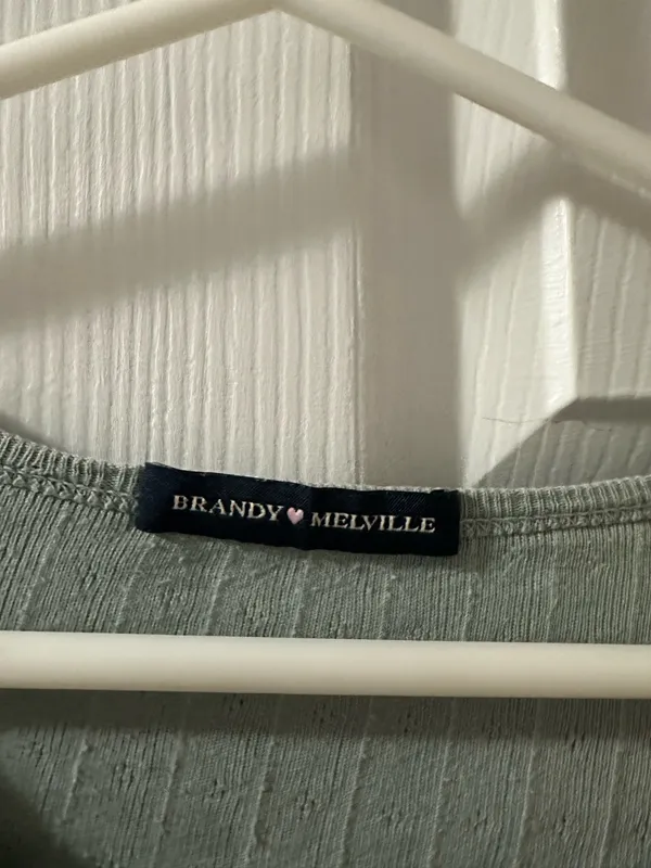 Brandy Melville Sage Green Zelly Top - Image 3
