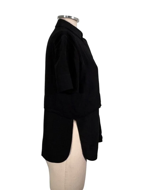 T by Alexander Wang Silk Short Sleeve Top Black Size XS - Image 5