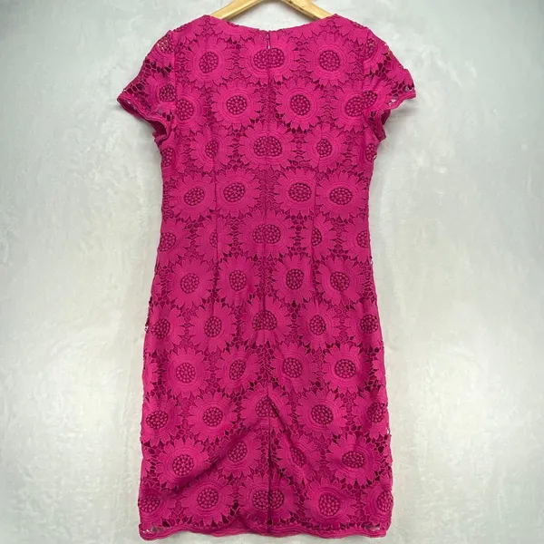 Talbots Pink Lace Dress Floral Occasion Party Cocktail‎ Short Sleeve Size 4 - Image 7