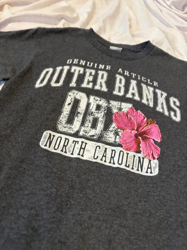 Outer banks OBX North Carolina floral gray tshirt - Image 5