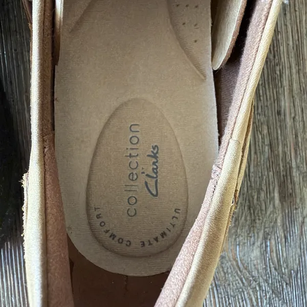 Clarks Collection Women’s 9.5 Leather Slip-Ons Roseville Dot Dark Tan New - Image 11