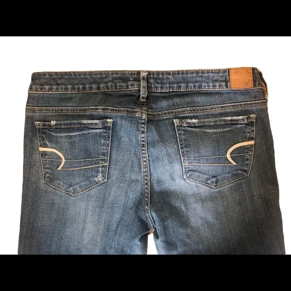 American Eagle Slim Old School Stretch Jean Med Wash Size 12X31 Mid Rise - Image 4