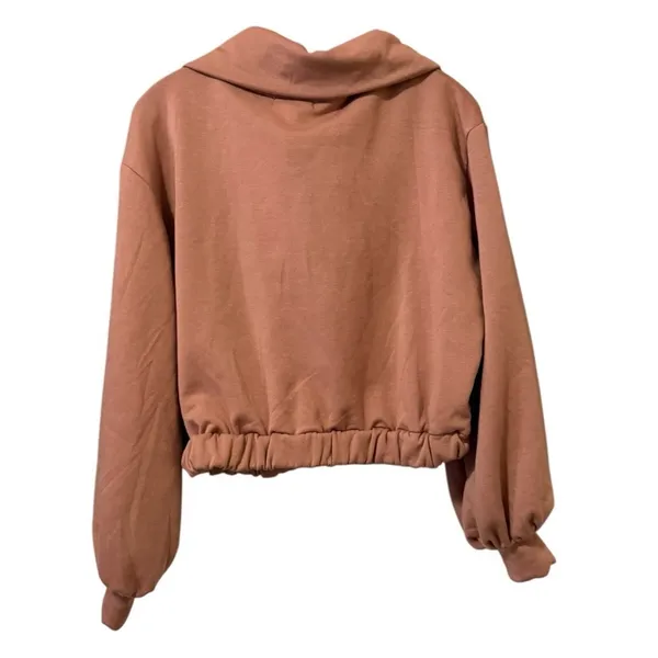 Warm & Cozy Lifestyle Women Size Medium 1/2 Zip Sweatshirt Runched Bottom Preppy - Image 2
