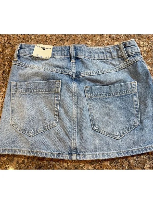 WE THE FREE Denim Mini Skirt Size 25 Light Blue - Image 3