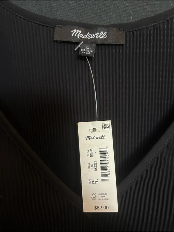Madewell pleated flared sleeve top - Image 3