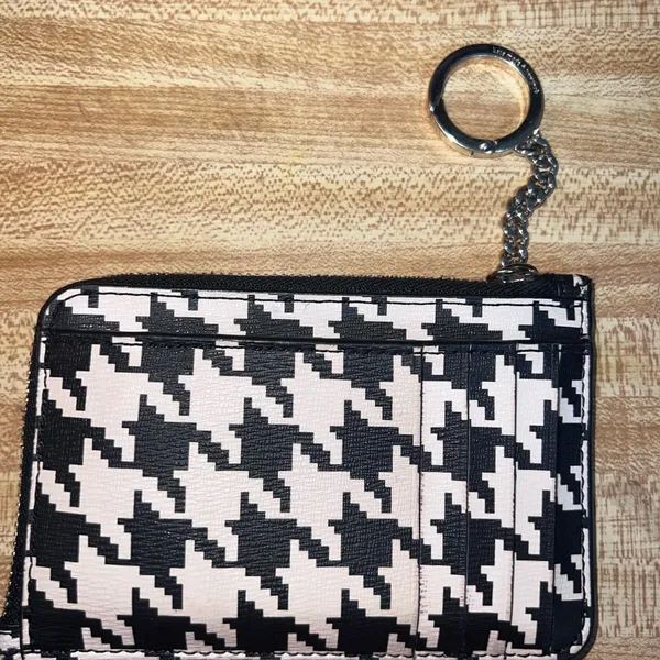 Kate Spade Black and White Houndstooth Wallet - Image 5