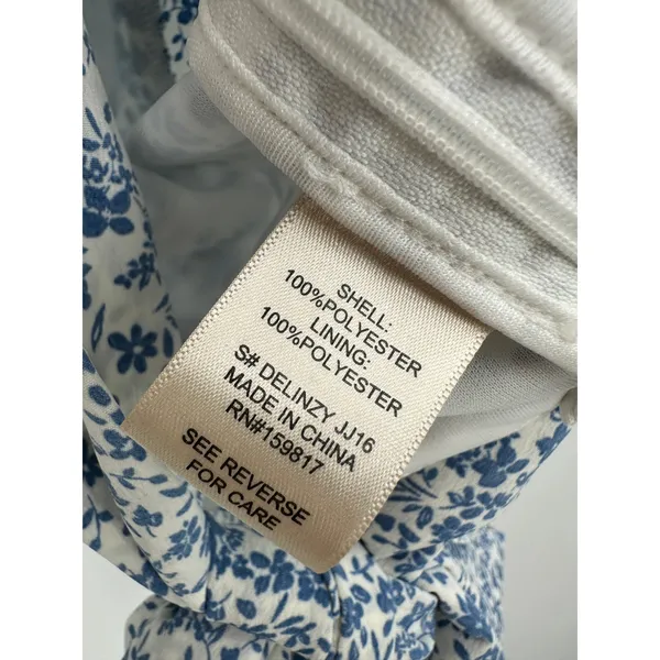 Altar'd‎ State Crop Top Women Large Blue Microfloral Milkmaid Summer Tie Back - Image 7