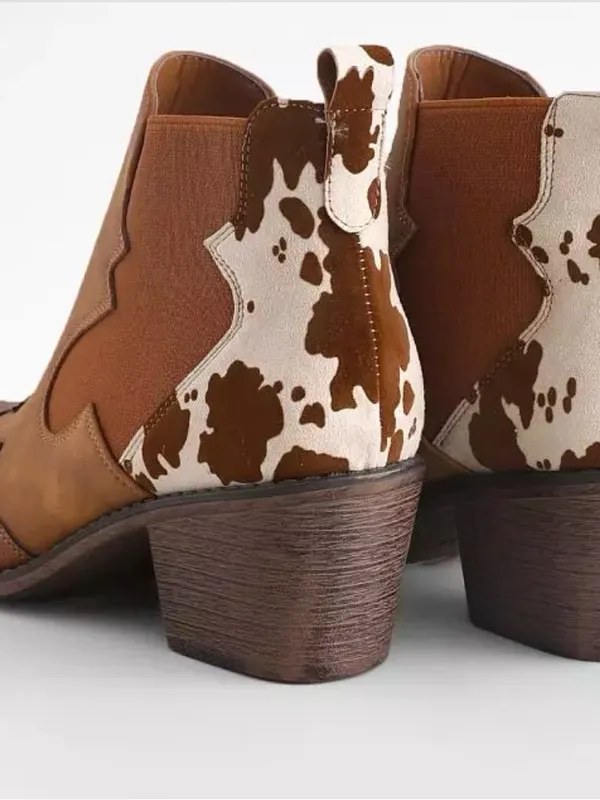 Buckle Pierre Dumas Wilder Ankle Boot Brown Cowhide Accent Western Boots Size 7 - Image 4