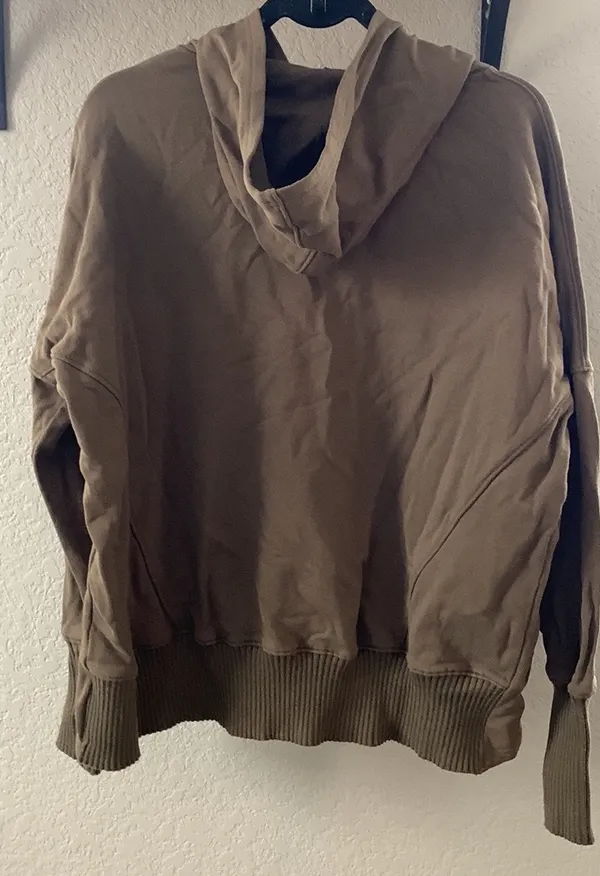 BUCKET LIST Boutique Olive Henley snap hoodie - Image 2