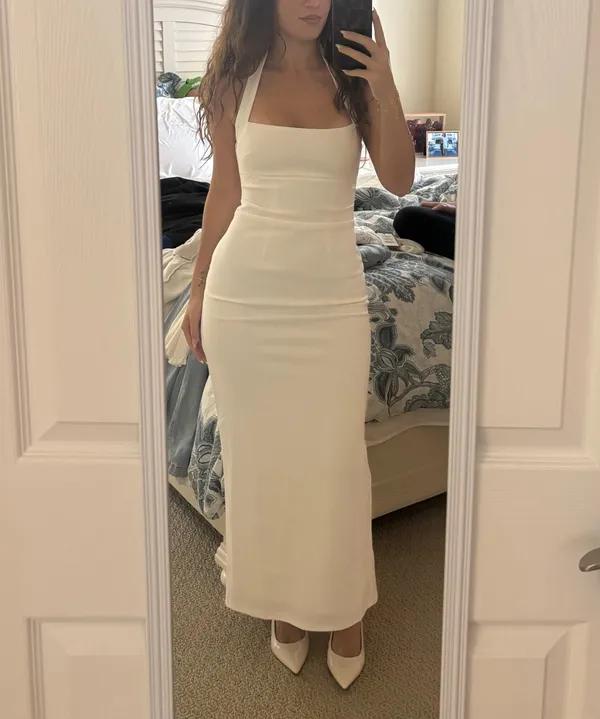 Runaway The Label Franca Halter Midi Dress - White - Image 4