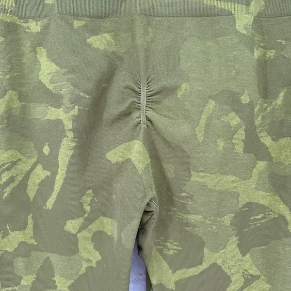 Gym Shark Adapt Leggings Women's XL Green Camo Jacquard High Waist Butt Scrunch - Image 5