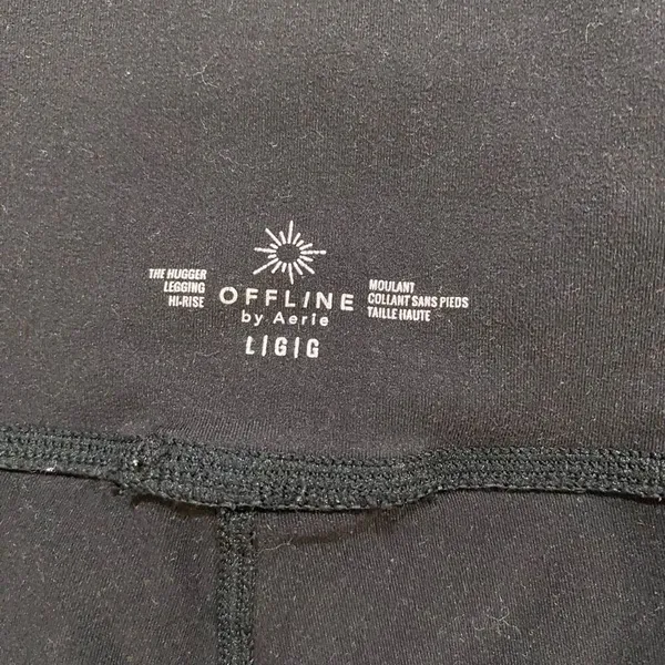 Aerie Offline The Hugger Legging High Rise Black Flare Yoga Pants Size L - Image 5