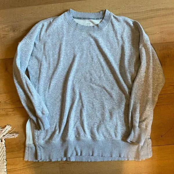 Aerie size extra small grey pullover fleece sweatshirt comfy athlesiure - Image 2