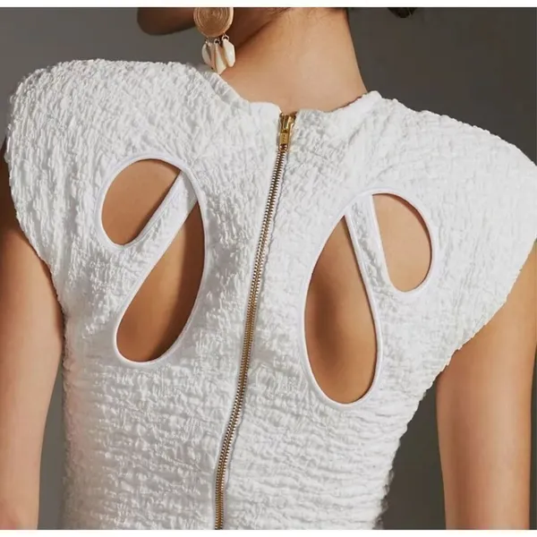 New Anthro Sabina Musayev Bamboo Cut Out Mini Dress Size XL - Image 6