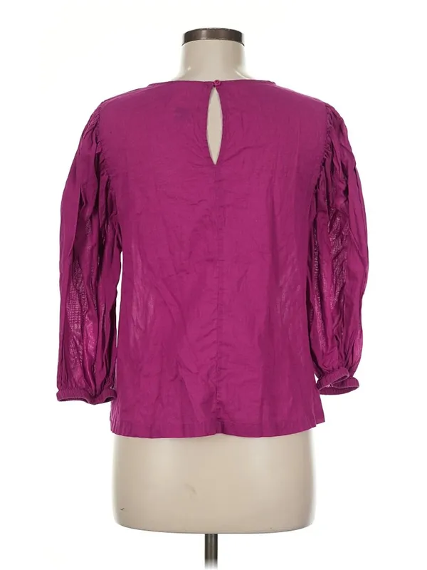 Farm Rio for Anthropologie Magenta Lace Puff Sleeve Blouse Top M Petite - Image 2