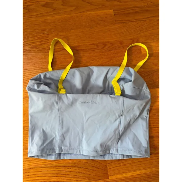 Outdoor Voices Move Free Tank Top Blue Neon Yellow Adjustable Straps Size M - Image 2