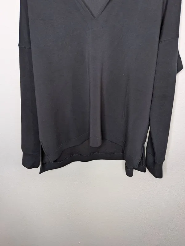 Spanx Black Air Essentials Polo Long Sleeve Top plus size 1X 50777r - Image 3