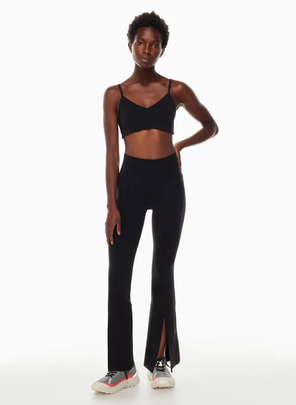Aritzia butter black flare legging split hem - Image 5