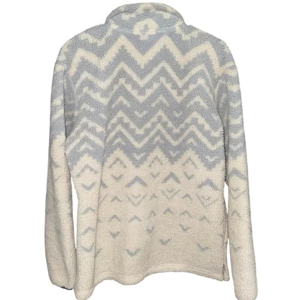 Victoria Secret Sherpa White Blue Jacket pink pull over 1/4 Zip Size XS - Image 2