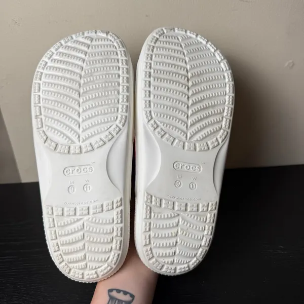 Crocs Classic Tie Dye Sandals White Multi Color Double Strap Slides Womens 11 - Image 4