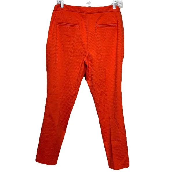 Dalia Collection Ankle Pants Womens‎ 8 Orange Textured Diamond Jacquard Slim Fit - Image 6
