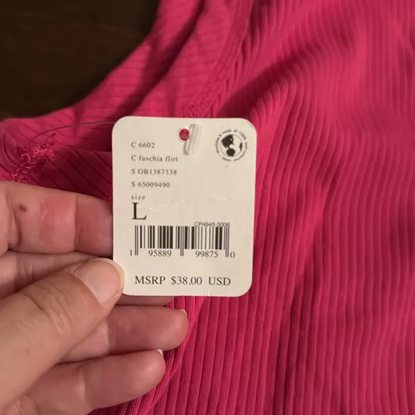 FP Movement Fuchsia Sleeveless Halter Mock Neck Ribbed Large. MSRP $38 - Image 8