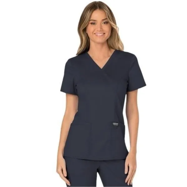 NEW‎ Cherokee Modern Classic Fit Mock Wrap Scrub Top Medical Career Comfort M - Image 2