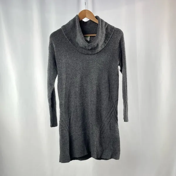Anthropologie Sonoran Wool Alpaca Blend Cowl Neck Sweater Dress in Grey Size‎ S - Image 3