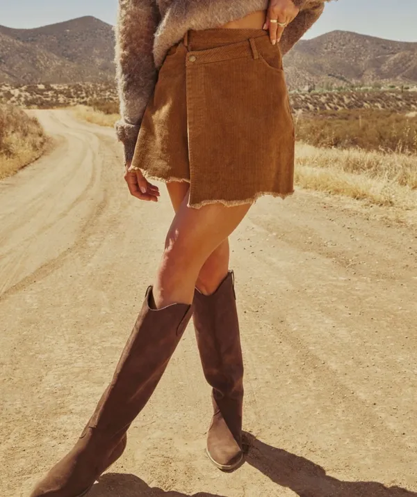 VICI Corduroy Mini Wrap Skirt - Image 2