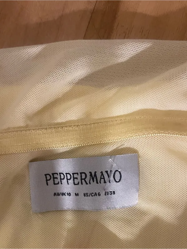 Peppermayo No Doubt Mini Dress Off Shoulder Mini Dress in Yellow - Image 4