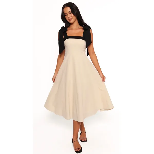 Petal & Pup Olinda Midi Dress Oatmeal Black Size Small NWT - Image 3