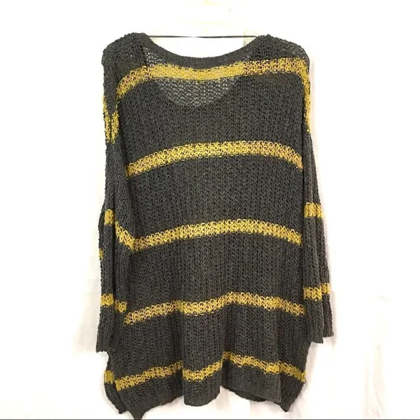 Free People Greenwhich Village Striped Oversized Cotton Knit Sweater Size XS - Image 5